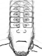 abstract ascended bald closed_mouth fading glasses neutral stubble subvariant:neutralplier variant:markiplier_soyjak // 600x800 // 342.3KB