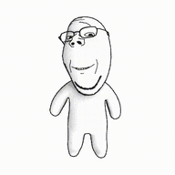 3d animated artist:gemmy_nutz bald cute full_body glasses hello hi jump jumping stubble subvariant:wholesome_soyjak variant:gapejak waving wholesome // 540x540 // 775.4KB