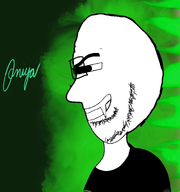 art bald eyebrows fangs glasses side_profile smile soyjak standing stubble tranny_artstyle variant:cobson // 1284x1367 // 811.6KB