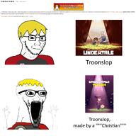 'ki angry arm artist:conservativewaluigi beard blond christianity closed_mouth excited glasses hand nate open_mouth soyjak_wiki soyteen subvariant:neutralplier subvariant:soyak_(irritated) subvariant:wewjak text trend:aryan troonslop undertale undertale_yellow variant:markiplier_soyjak variant:soyak yellow_hair // 1000x1000 // 405.1KB