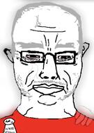 balding blur depressed old red_shirt sad soyjak stubble subvariant:chudjak_front variant:chudjak // 749x1066 // 127.1KB