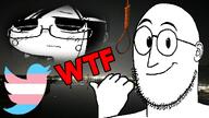 Charlotte_Fosgate bridge glasses hand noose soyjak stubble thumbnail transgender_flag twitter variant:weirdpenis youtube // 1280x720 // 567.1KB