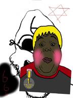666 all_soyteens_look_like_this anti_sharty blond blush brown_skin creepy distorted eyelashes fat hair i_need_a_spaking mask medal meta:tagme nate nate_higger's_distant_cousin_(cape_rrackers) nusoicaca poopson real_poopson shartycuck shitskin soycuck star_of_david subvariant:hunky_twink_sex_machine variant:alicia variant:markiplier_soyjak variant:poopson weird yellow_hair // 500x667 // 208.9KB