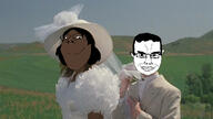 2soyjaks closed_mouth clothes dark_skin dress ear female glasses hair hat irl_background kip lafawnduh marriage napoleon_dynamite smile soyjak subvariant:chudjak_front subvariant:gapejak_female variant:chudjak variant:gapejak wedding white_skin // 780x438 // 72.8KB