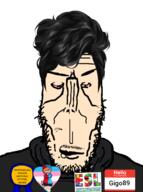 angry award bloodshot_eyes esl gigo89 glasses hair hoodie kelly_june_madeline open_mouth phlegm polishgigachad_(namefag) soyjak stubble subvariant:euromutt transgender_flag variant:markiplier_soyjak white_skin // 720x966 // 202.6KB