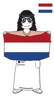avengers beanie blue_eyes blush blushing brown_shirt female flag flag:netherlands girl glasses hair netherlands soy soyjak soylent variant:soytan white_background white_skin // 1088x1939 // 156.7KB