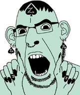 ear eyebrows hair hand hands_up meta:namefags nails open_mouth queen_of_spades stubble subvariant:hornyson subvariant:slutson teeth trevor_(user) variant:cobson warrior-z_(user)