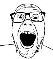 glasses open_mouth soyjak stubble variant:unknown // 543x602 // 9.2KB