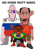 amerimutt balding black_skin brazil brown_skin bruise bruised_eye clothes euromutt flag full_body hand injury lips mutt russia text united_states variant:chudjak variant:markiplier_soyjak // 1433x1876 // 1.1MB