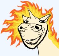 animal_ears artist:hellcat closed_mouth ear fire horn horse kanto looking_at_you monster nintendo pokemon rapidash series:gotta_'jak_em_all smile soyjak stubble subvariant:impish_horse transparent_background unicorn variant:impish_soyak_ears video_game white_skin // 972x937 // 24.1KB