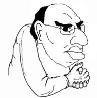 angry arm ear glasses hair hand happy_merchant judaism large_nose side_profile soyjak variant:chudjak // 395x397 // 56.7KB