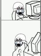 beard computer crying erection eyebrows glasses red_eyes soyjak tear variant:cryboy_soyjak // 716x960 // 292.2KB