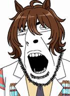 agnes_tachyon angry anime brown_hair horse_girl labcoat meta:ai_generated obsessed scientist tranime_girl uma_musume variant:cobson // 864x1184 // 1.1MB