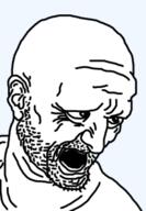 ear leonardo_davinci open_mouth screaming soyjak stubble variant:unknown // 243x350 // 32.4KB