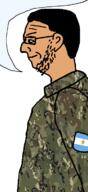 argentina brown_skin camouflage chin countrywar ear glasses hair multicam patch side_profile soldier speech_bubble stubble variant:soydierjak // 330x720 // 133.1KB