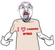 arm asterisk censored clothes glasses hair hand heart i_love mustache open_mouth pointing purple_hair safe_edgy soyjak stubble tranny tshirt variant:bernd variant:shirtjak // 1000x904 // 274.5KB