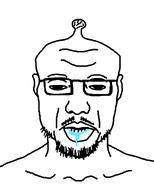 bald brainlet dilated_pupils drool glasses half_open_mouth looking_at_you mustache retard stubble teeth teeth_showing variant:venezuelan_esl_fnf_nigga_minor_attracted_person // 745x931 // 8.8KB