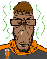 award badge booger brown_hair brown_skin dan glasses hair hoodie mustache soybooru stink_lines stinky stubble subvariant:euromutt transparent_background variant:markiplier_soyjak // 1039x1300 // 101.4KB