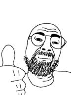 glasses smile stubble thumbs_up variant:daedaluson // 472x629 // 16.6KB