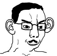 ear glasses hair mustache smile soyjak variant:chudjak // 680x670 // 79.3KB