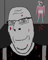 2soyjaks arm blood clothes death full_body glasses hand hanging leg murder mustache neovagina redraw rope smile smug soyjak stubble subvariant:nucob suicide tranny variant:bernd variant:cobson // 541x671 // 51.1KB