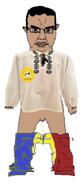 brown_skin chud clitty closed_mouth clothes flag front_facing glasses gypsy hair piss romania short_hair small_penis variant:chudjak // 287x670 // 35.0KB