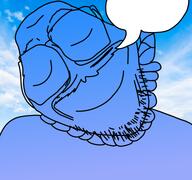 ack blue calm closed_eyes closed_mouth sky smile subvariant:chudfaggot variant:bernd // 768x719 // 219.8KB