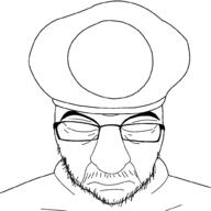 clothes glasses hat meta:tagme soyjak stubble subvariant:shane variant:feraljak // 1000x1000 // 113.3KB