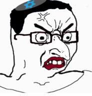 angry big_nose clothes eyes_popping glasses hair hat judaism kippah large_nose soyjak star_of_david variant:chudjak vein // 502x520 // 120.8KB