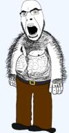 belly belly_button belt belt_buckle body_hair fat glasses shirtless shoe stubble variant:cobson // 1058x2034 // 166.5KB