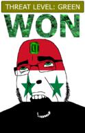 ahegao country emerald flag flag:syria gem glasses green green_eyes hair looking_up open_mouth schlog_color_event soyjak soyjak_blog star_(symbol) stubble syria teeth text threat_level_green variant:cobson won // 721x1115 // 144.5KB