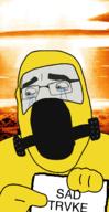 crying explosion hazmat_suit holding_object holding_sign looking_to_the_left point sign soyjak trvthnvke variant:cobson // 775x1500 // 464.1KB