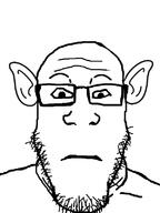 bald balding closed_mouth ear ear_surgery elf elf_ears glasses neutral soyelf stubble subvariant:neutralplier variant:markiplier_soyjak // 600x800 // 31.7KB