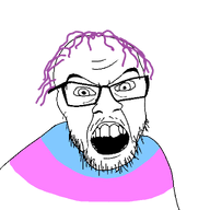 angry flag:transgender_pride_flag gaping_mouth glasses tranny troon variant:feraljak // 1500x1500 // 187.0KB