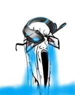 crying deformed distorted gamer glasses headphones open_mouth red_eyes stubble variant:cryboy_soyjak waterfall // 1416x1800 // 1.6MB