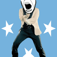 angry animated country dance flag full_body gangnam_style glasses irl micronesia open_mouth soyjak star stubble variant:cobson // 300x460 // 499.2KB