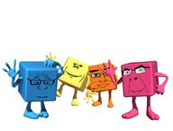 blue_skin closed_mouth cube glasses orange_skin pink_skin smile the_cubeez_(show) variant:chudjak variant:cobson variant:impish_soyak_ears variant:markiplier_soyjak yellow_skin // 874x663 // 250.9KB