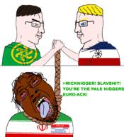 VIO ack aryan celtic flag:iran friendship hanging hello_my_name_is_(sticker) iran pan_slavism rope shitskin slav slavic variant:bernd variant:chudjak victorio white_skin // 1459x1600 // 851.7KB