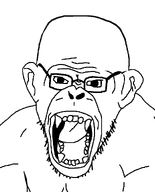 beard big_ears ear glasses monkey mouth open_mouth stubble teeth variant:monkeyjak // 852x1052 // 56.0KB