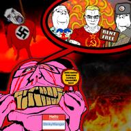 award communism ddr east_germany fire gdr glasses hammer_and_sickle hanging heart hell hello_my_name_is_(sticker) holding_heart holding_object impact_font josip_broz_tito leaking meta:namefags name_tag nazism nose red_shambhala rent_free seething sichelrad small_brain soviet_union soyjak stinkywanger_(namefag) stubble subvariant:chudjak_front subvariant:muscular_chud subvariant:patrick subvariant:wholesome_soyjak swastika tito uniform variant:chudjak variant:gapejak yugoslavia // 2048x2048 // 3.4MB