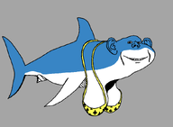 animal blue_skin bra breasts closed_mouth ear fish grey_background hairless shark smile spade spades variant:impish_soyak_ears // 855x626 // 31.9KB