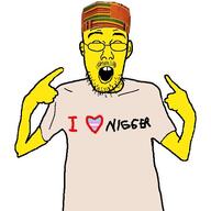 asian china clothes ear flag glasses hand hat heart i_heart_nigger i_love open_mouth pointing soyjak stubble tranny tshirt variant:shirtjak yellow_skin // 559x559 // 65.0KB