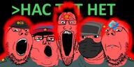 5soyjaks angry clothes communism glasses glowie glownigger hammer_and_sickle mask meta:tagme open_mouth red red_skin soyjak_quintet stubble variant:et variant:gapejak variant:markiplier_soyjak variant:tony_soprano_soyjak // 1920x960 // 896.3KB