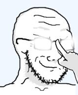 closed_mouth glasses glowing glowing_eyes glowing_glasses hand remake shadow smile smug soyjak stubble template transparent_background variant:soyak // 664x800 // 48.1KB