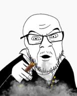 artist:Sepraf cigar clothes glasses mogging smoke smoking suit suit_and_tie variant:feraljak // 540x671 // 158.2KB