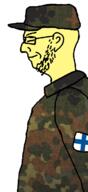 camouflage chin ear finland flecktarn_pattern glasses patch side_profile slit_pupils soldier stubble variant:soydierjak yellow_skin // 330x720 // 240.1KB