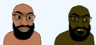 2soyjaks angry arab balding beard brown_eyes brown_skin edit glasses golden_tooth islam mustache open_mouth pantone_448_c redraw shitskin shitskinned smile soyjak subvariant:tetojak template variant:feraljak yellow_teeth // 1164x550 // 20.9KB