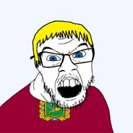 blue_eyes clothes cornucopia country flag flag:kharkiv_oblast glasses hair kharkiv_oblast mustache oblast open_mouth soyjak stubble teeth transparent transparent_background ukraine variant:feraljak yellow_hair // 1500x1500 // 138.3KB