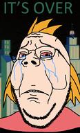 blossom_(ppg) closed_mouth clothes crying frown glasses hair its_over orange_hair pink_eyes powerpuff_girls sad soyjak stubble subvariant:wholesome_soyjak text variant:gapejak wrinkles // 600x995 // 165.8KB