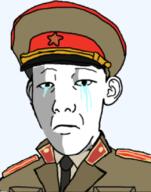 closed_mouth clothes collar_tabs communism crying ear epaulettes frown hammer_and_sickle hand hat kgb kuz military_uniform necktie sad shadow soviet_army_uniform soyjak star uniform variant:kuzjak // 211x269 // 37.4KB